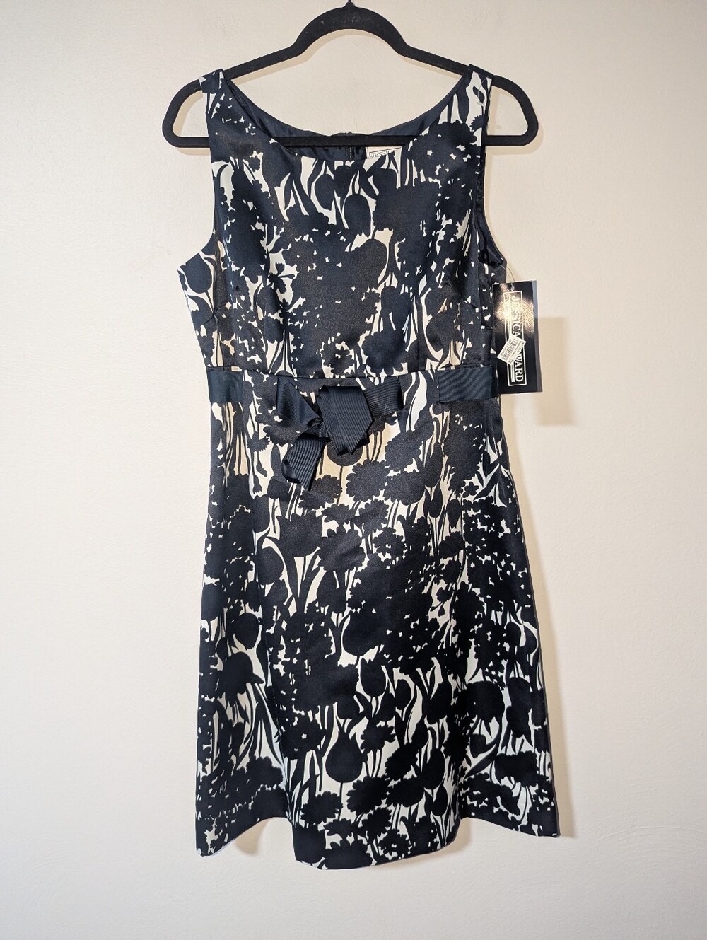 12 NWT Jessica Howard Navy Floral Print Tie Waist Dress
